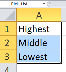 Tips - Excel Pick list 1