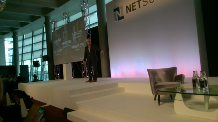 Zach Nelson, CEO Netsuite on stage at Clour Tour Europe in London (C) S Brooks
