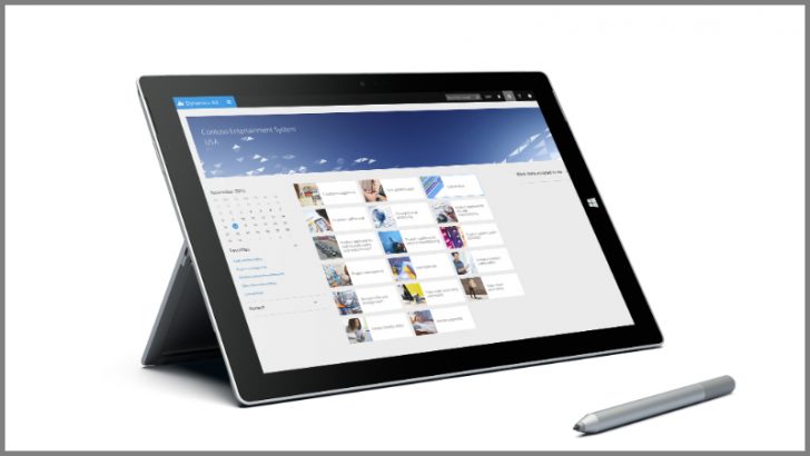 Dynamics AX Stand up tablet screen (Source Microsoft)