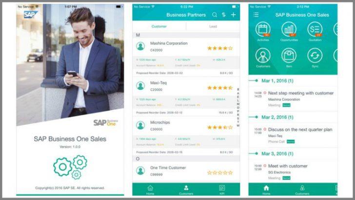 SAP Business One Sales, um dos aplicativos SAP Business One para Mobile 