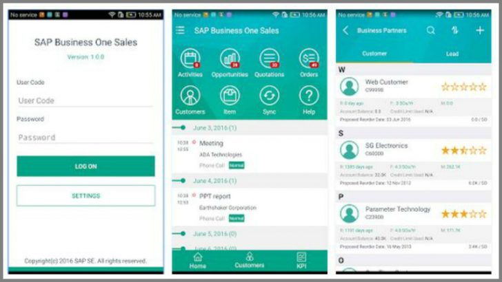 SAP Business One Sales App on Android (Image SAP)