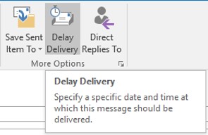 how to delay delivery in outlook 2016