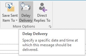 how to delay delivery in outlook 2016