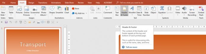 powerpoint slide master footer not showing